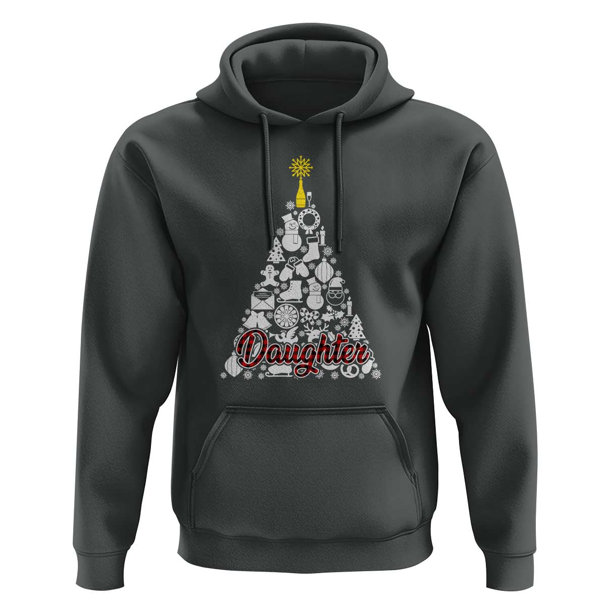 Christmas Tree Hoodie Red Plaid Daughter
