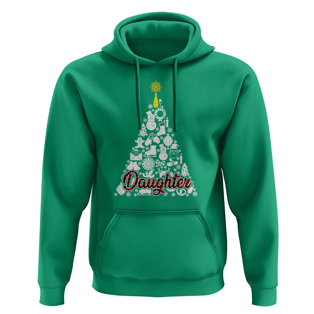 Christmas Tree Hoodie Red Plaid Daughter