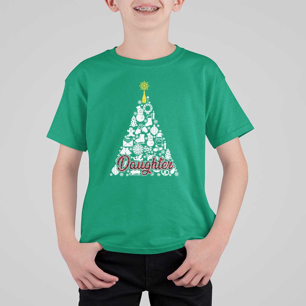 Christmas Tree T Shirt For Kid Red Plaid Daughter - Wonder Print Shop