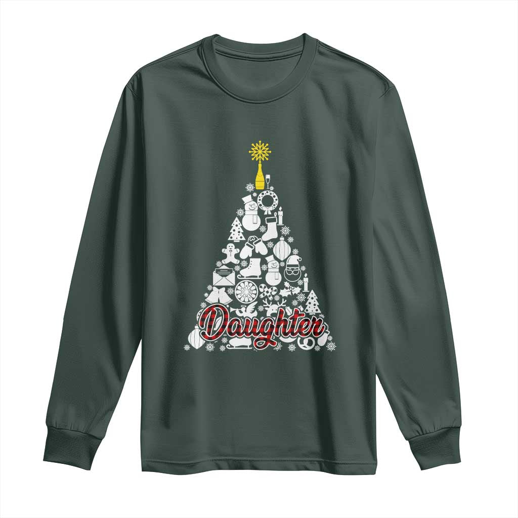 Christmas Tree Long Sleeve Shirt Red Plaid Daughter