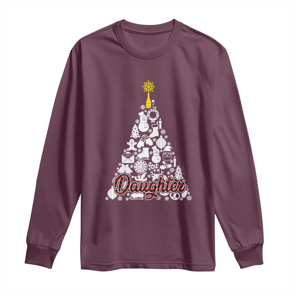 Christmas Tree Long Sleeve Shirt Red Plaid Daughter