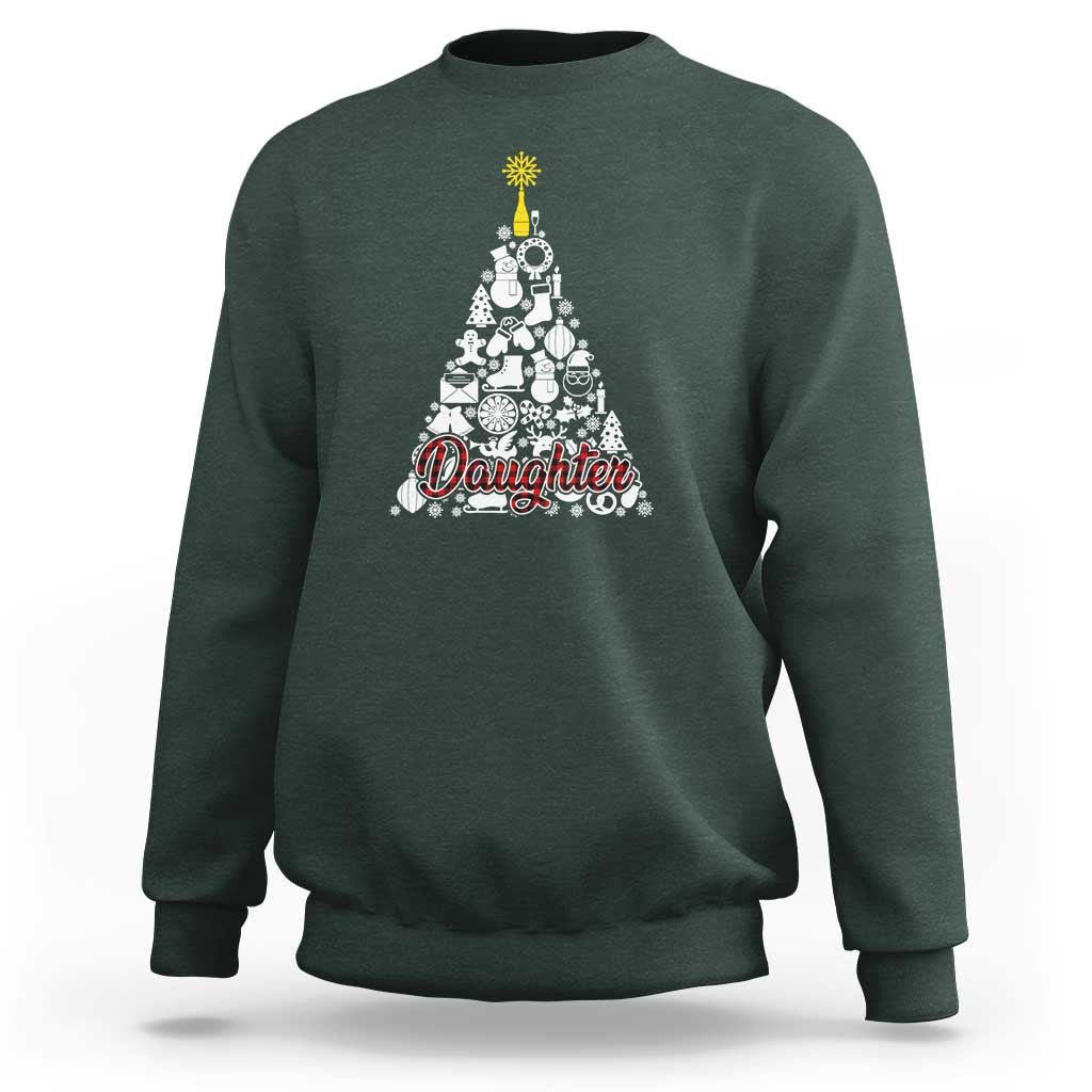 Christmas Tree Sweatshirt Red Plaid Daughter - Wonder Print Shop