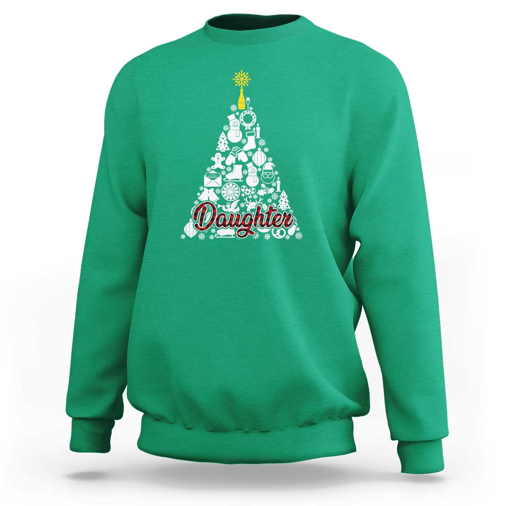 Christmas Tree Sweatshirt Red Plaid Daughter - Wonder Print Shop