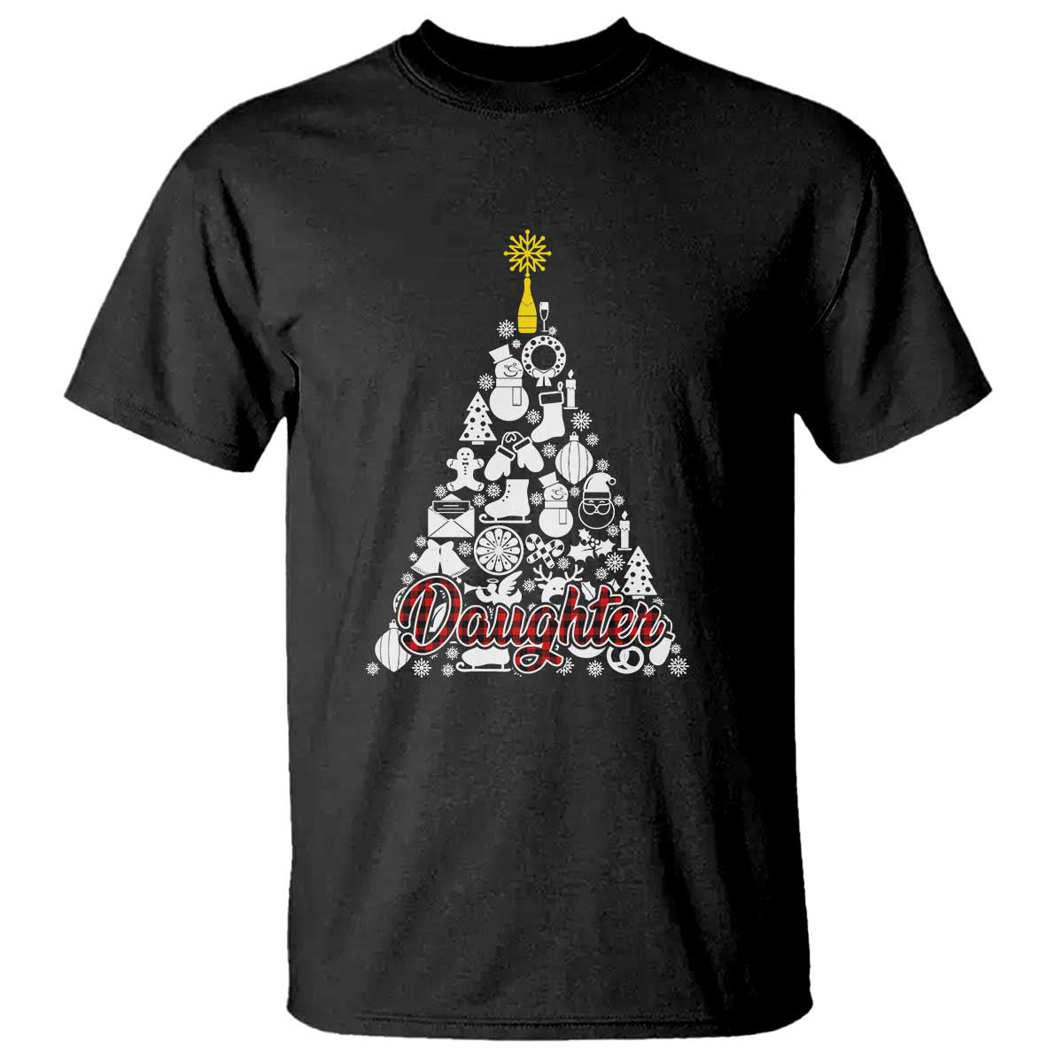 Christmas Tree T Shirt Red Plaid Daughter - Wonder Print Shop