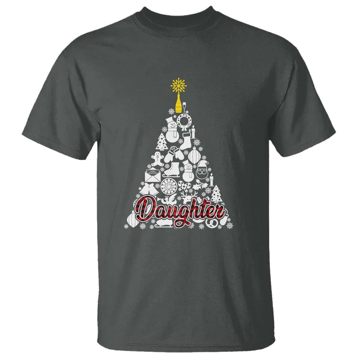Christmas Tree T Shirt Red Plaid Daughter - Wonder Print Shop