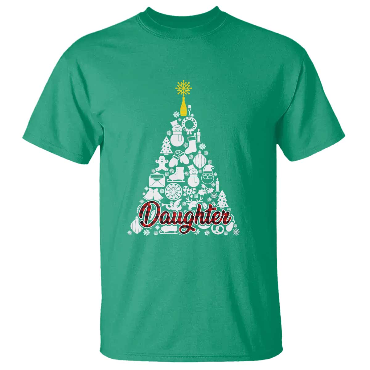 Christmas Tree T Shirt Red Plaid Daughter - Wonder Print Shop