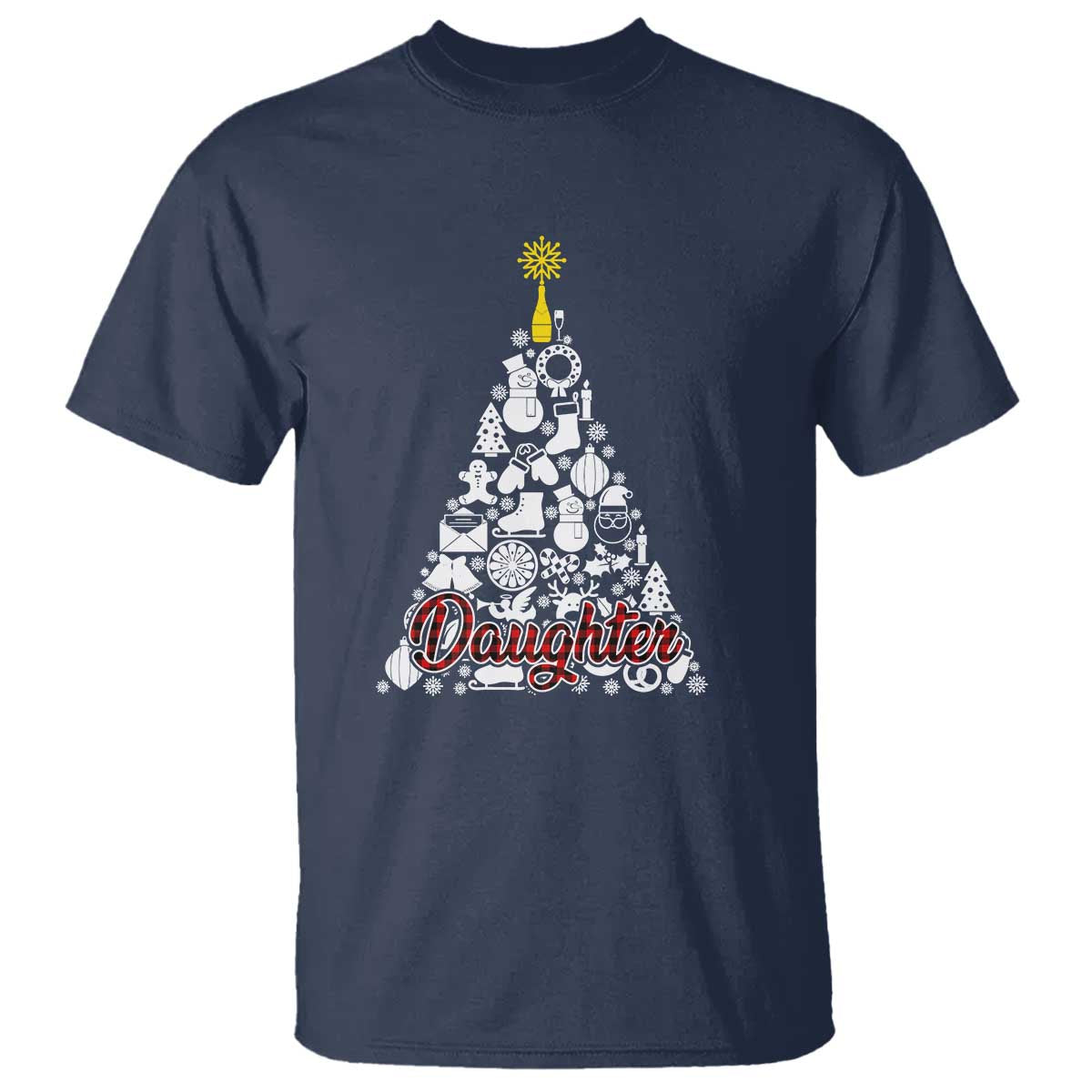 Christmas Tree T Shirt Red Plaid Daughter - Wonder Print Shop