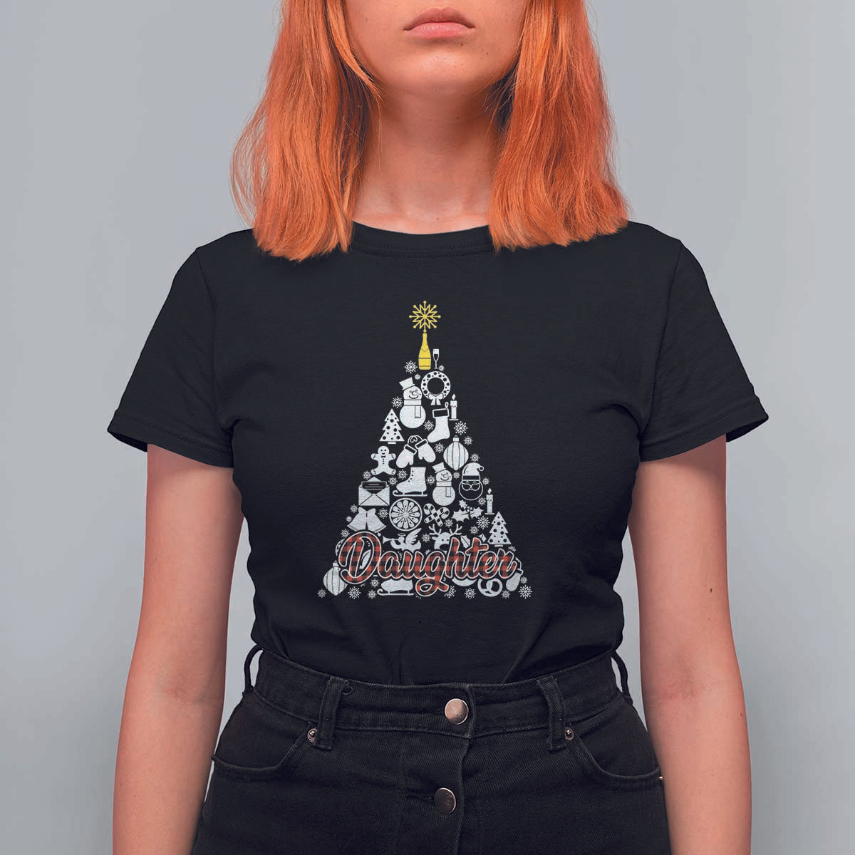 Christmas Tree T Shirt For Women Red Plaid Daughter - Wonder Print Shop