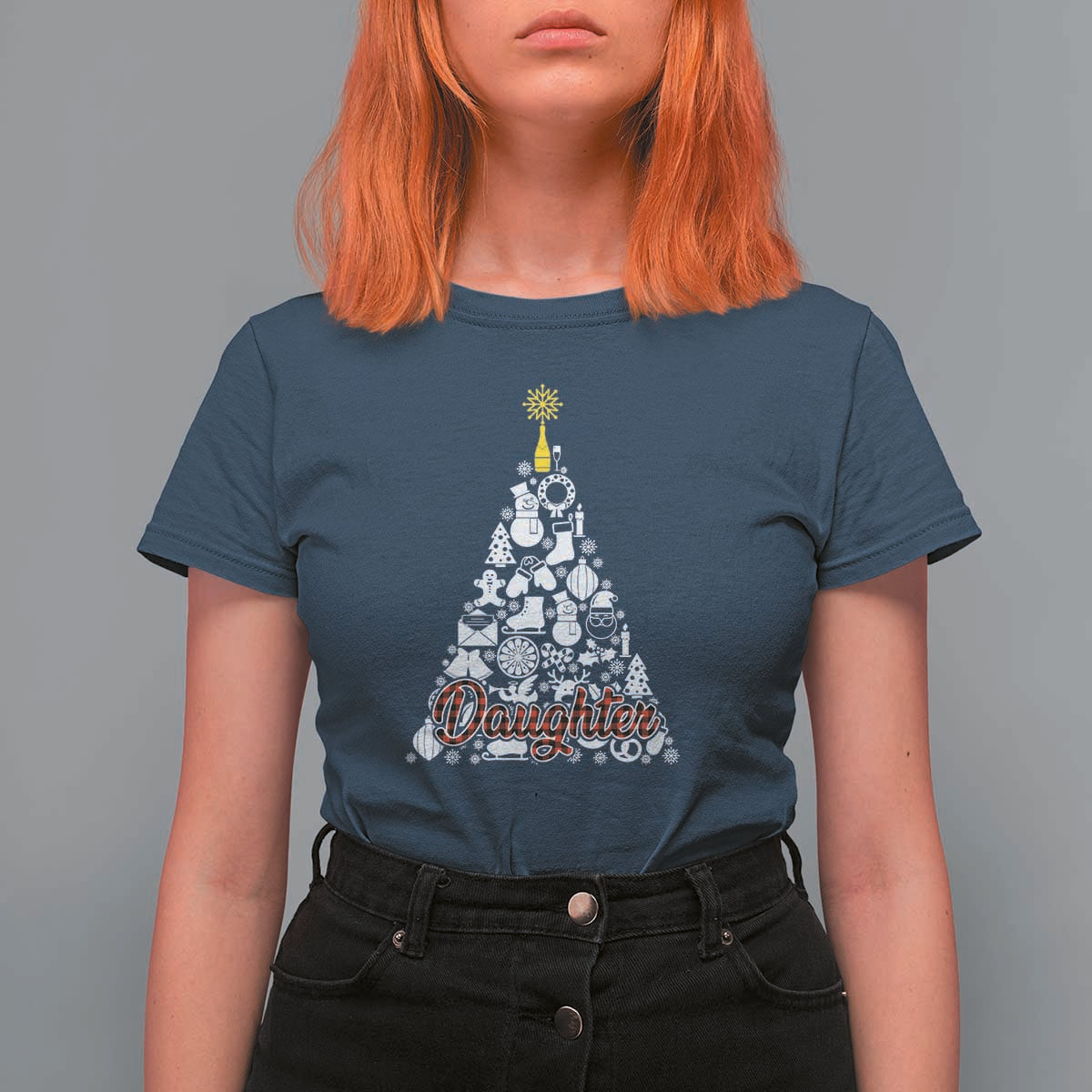 Christmas Tree T Shirt For Women Red Plaid Daughter - Wonder Print Shop