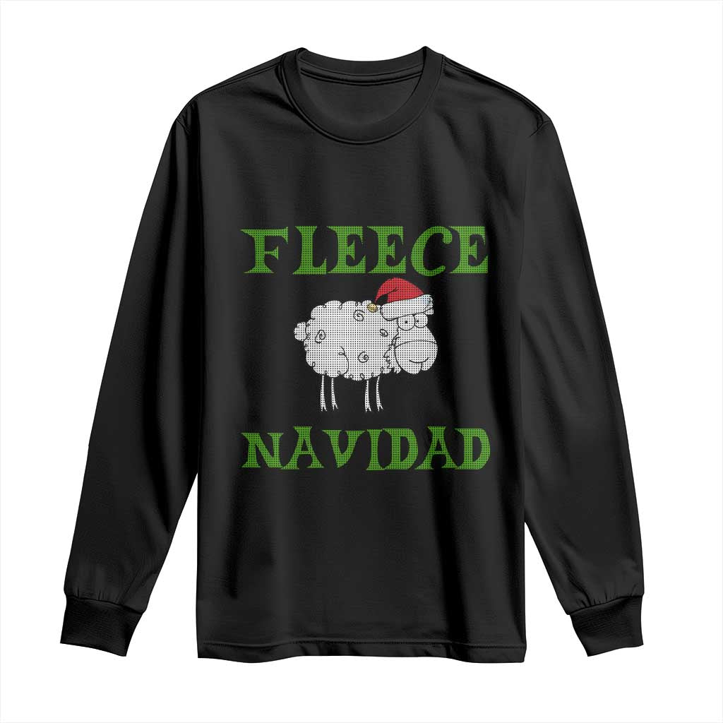 Funny Christmas Sheep Long Sleeve Shirt Fleece Navidad Feliz Festive Xmas