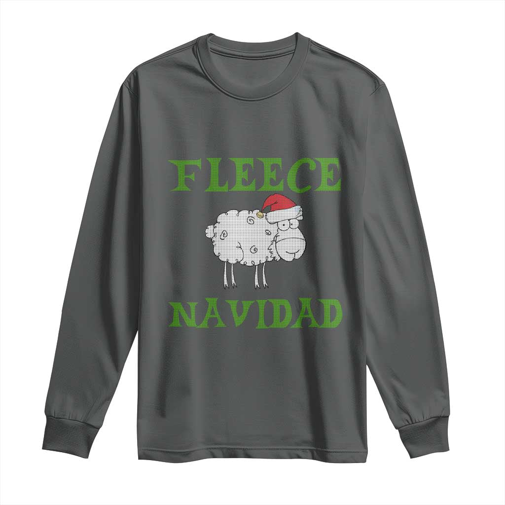 Funny Christmas Sheep Long Sleeve Shirt Fleece Navidad Feliz Festive Xmas