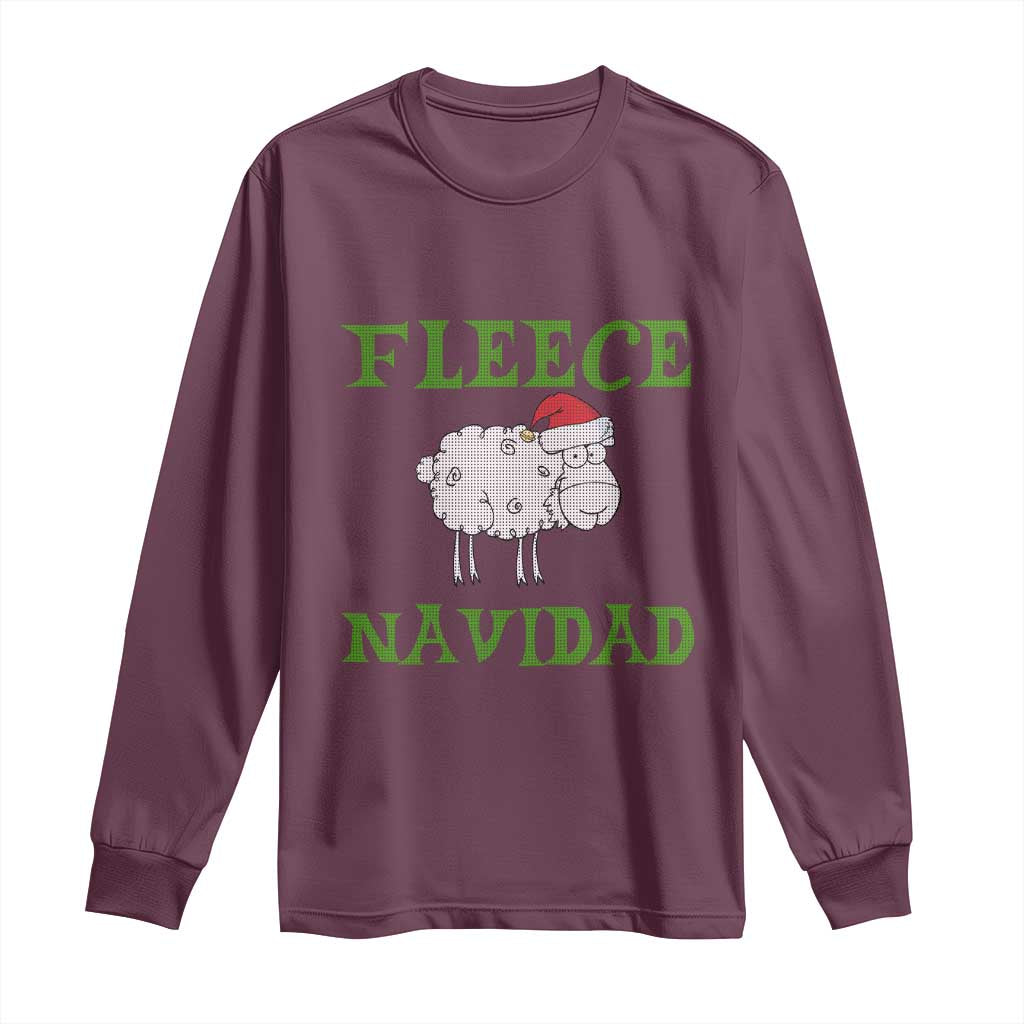Funny Christmas Sheep Long Sleeve Shirt Fleece Navidad Feliz Festive Xmas