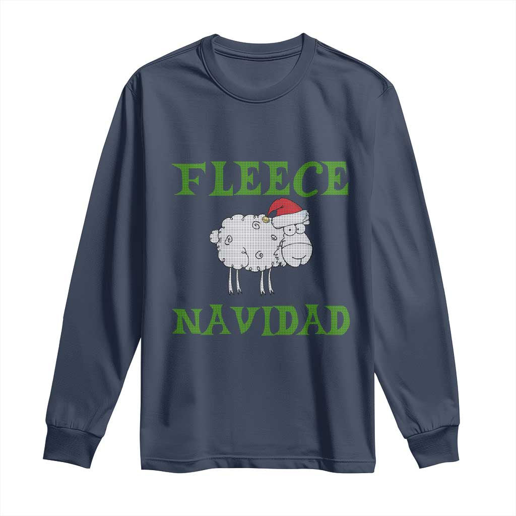 Funny Christmas Sheep Long Sleeve Shirt Fleece Navidad Feliz Festive Xmas