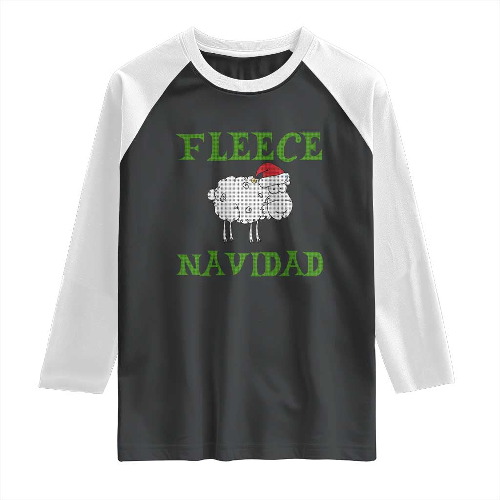 Funny Christmas Sheep Raglan Shirt Fleece Navidad Feliz Festive Xmas