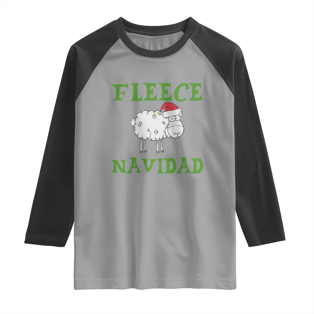 Funny Christmas Sheep Raglan Shirt Fleece Navidad Feliz Festive Xmas