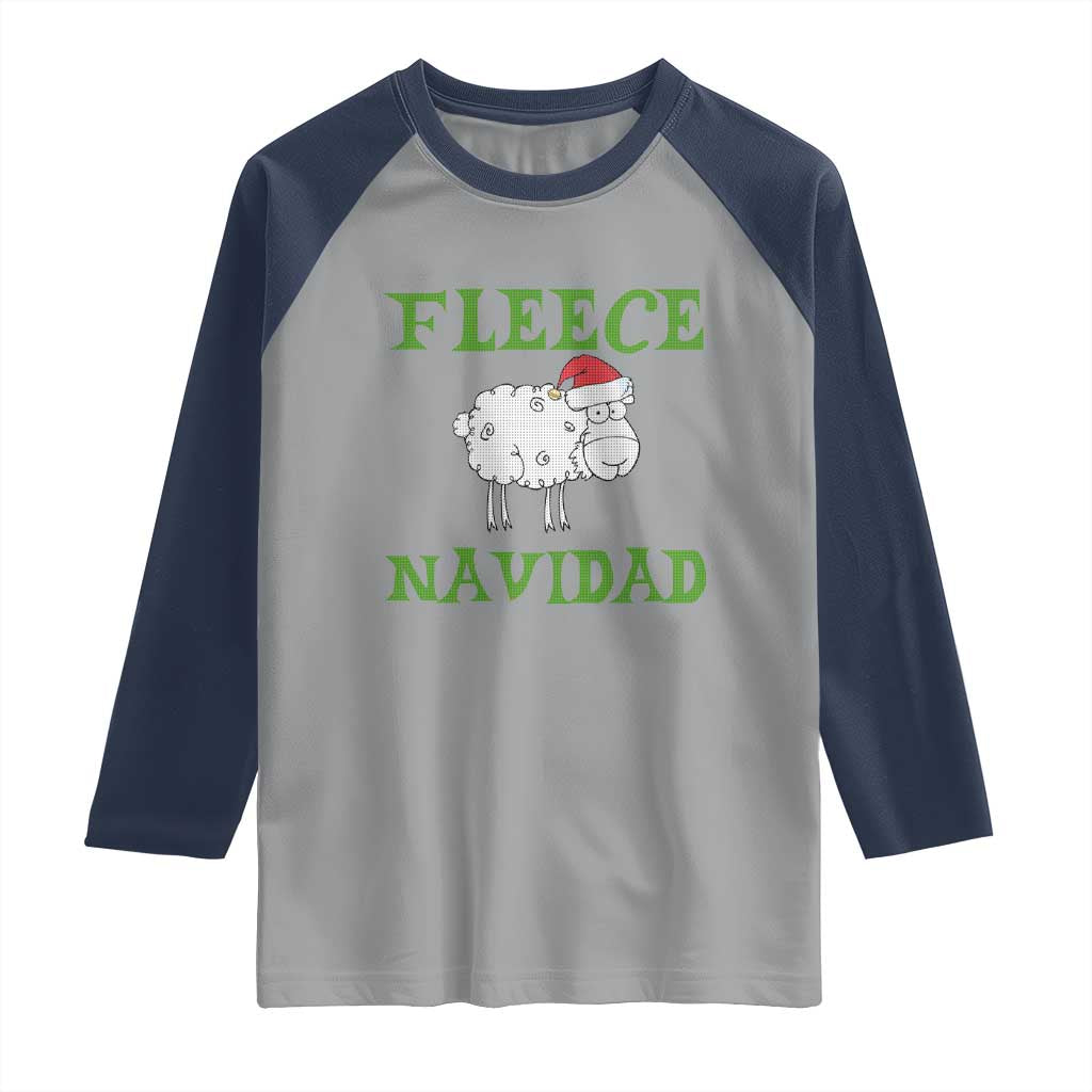 Funny Christmas Sheep Raglan Shirt Fleece Navidad Feliz Festive Xmas
