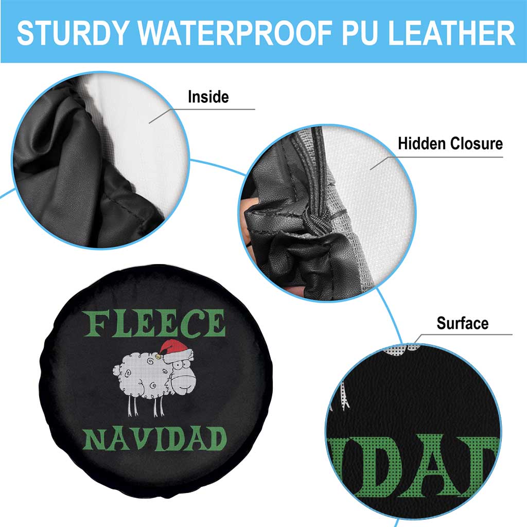 Funny Christmas Sheep Spare Tire Cover Fleece Navidad Feliz Festive Xmas