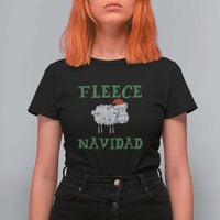 Funny Christmas Sheep T Shirt For Women Fleece Navidad Feliz Festive Xmas - Wonder Print Shop