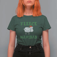 Funny Christmas Sheep T Shirt For Women Fleece Navidad Feliz Festive Xmas - Wonder Print Shop