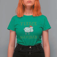 Funny Christmas Sheep T Shirt For Women Fleece Navidad Feliz Festive Xmas - Wonder Print Shop