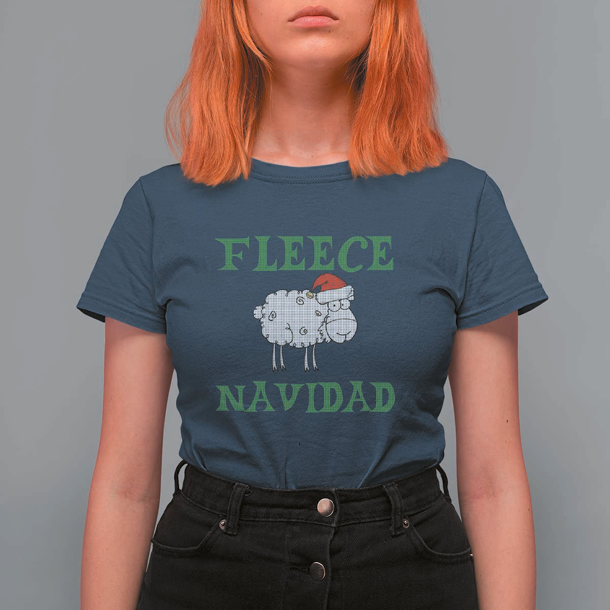 Funny Christmas Sheep T Shirt For Women Fleece Navidad Feliz Festive Xmas - Wonder Print Shop