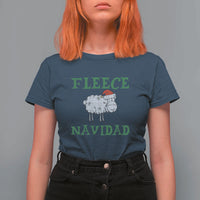 Funny Christmas Sheep T Shirt For Women Fleece Navidad Feliz Festive Xmas - Wonder Print Shop