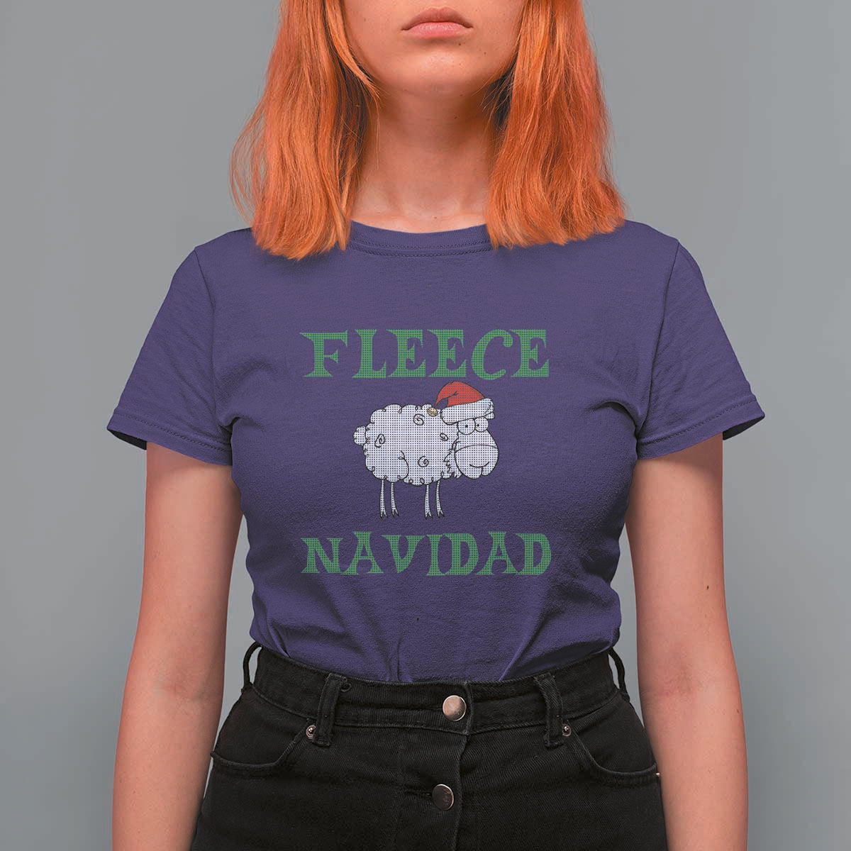 Funny Christmas Sheep T Shirt For Women Fleece Navidad Feliz Festive Xmas - Wonder Print Shop