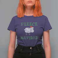 Funny Christmas Sheep T Shirt For Women Fleece Navidad Feliz Festive Xmas - Wonder Print Shop