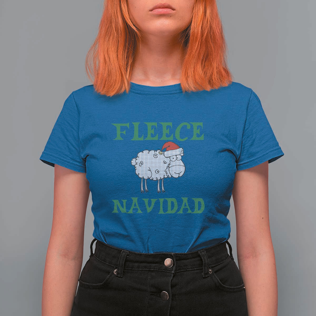 Funny Christmas Sheep T Shirt For Women Fleece Navidad Feliz Festive Xmas - Wonder Print Shop