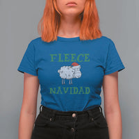 Funny Christmas Sheep T Shirt For Women Fleece Navidad Feliz Festive Xmas - Wonder Print Shop