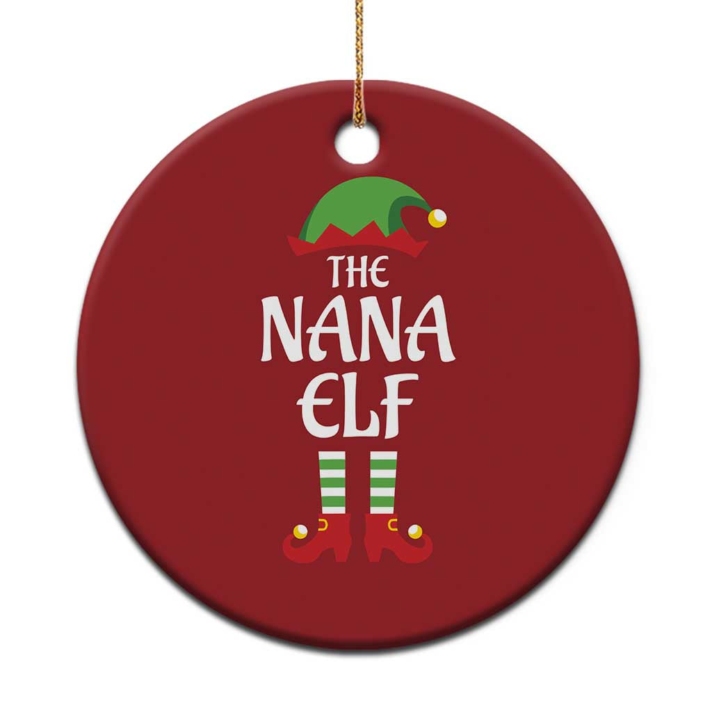 Xmas The Nana Elf Christmas Ornament Funny Grandma Xmas Family Matching - Wonder Print Shop