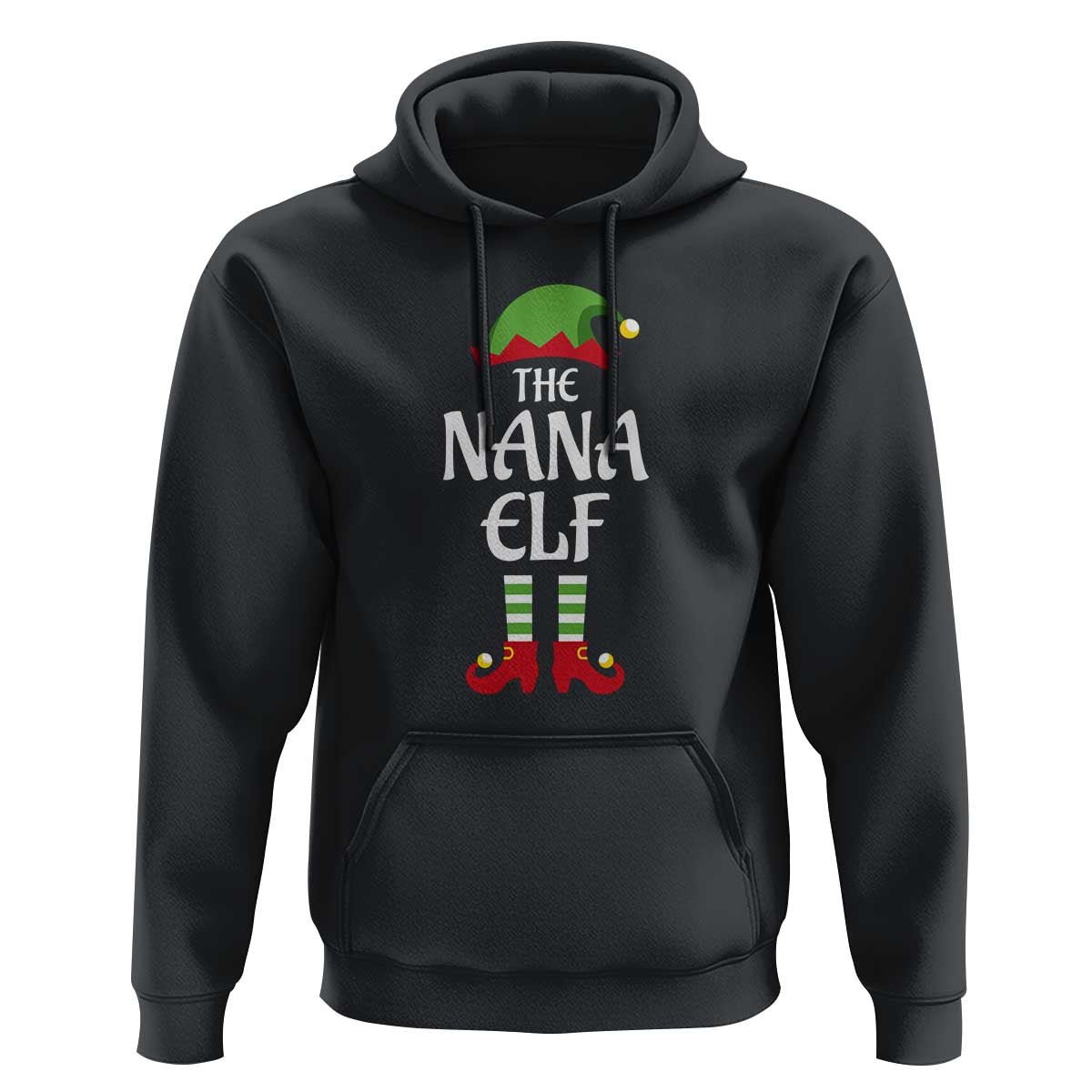 Christmas The Nana Elf Hoodie Funny Grandma Xmas Family Matching