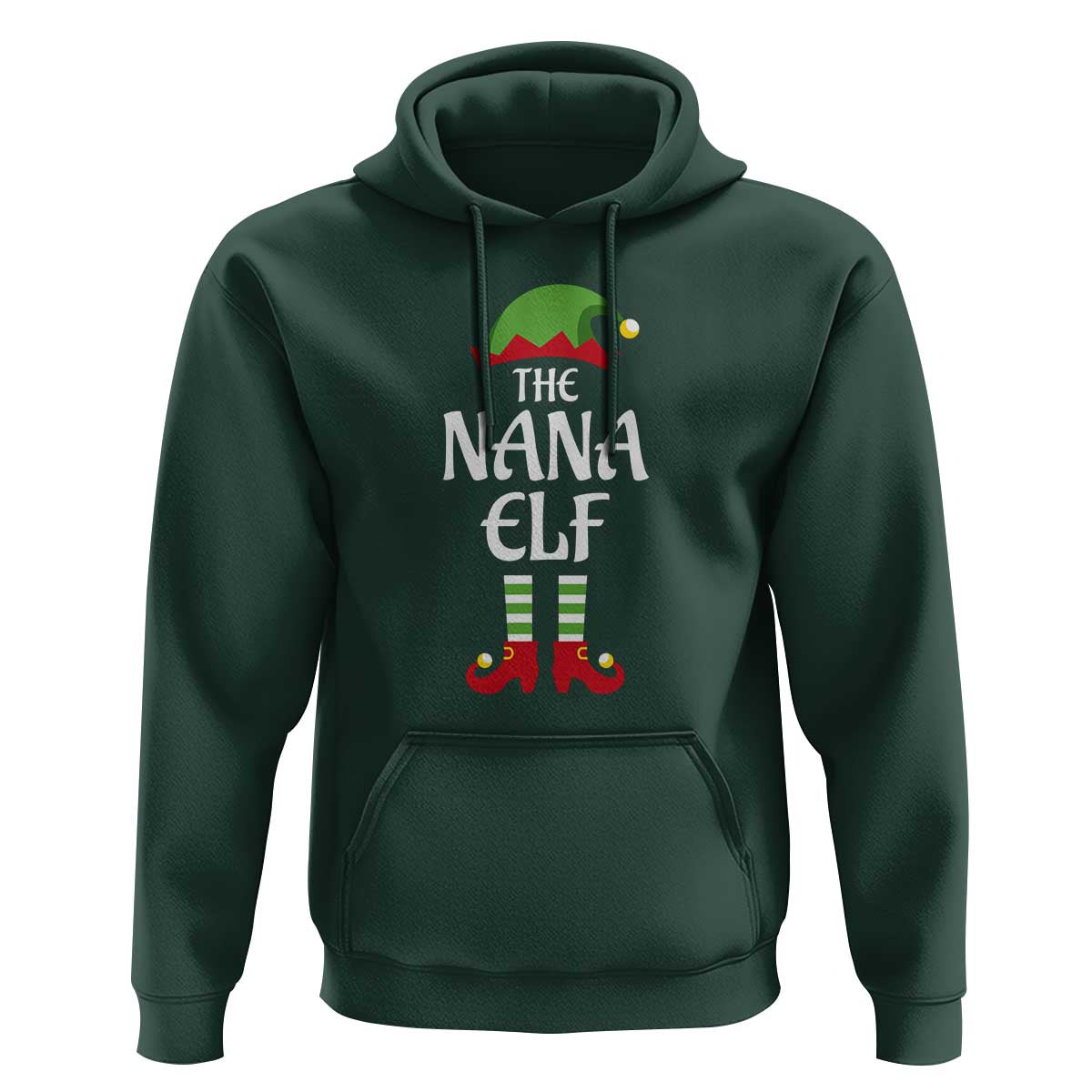 Christmas The Nana Elf Hoodie Funny Grandma Xmas Family Matching