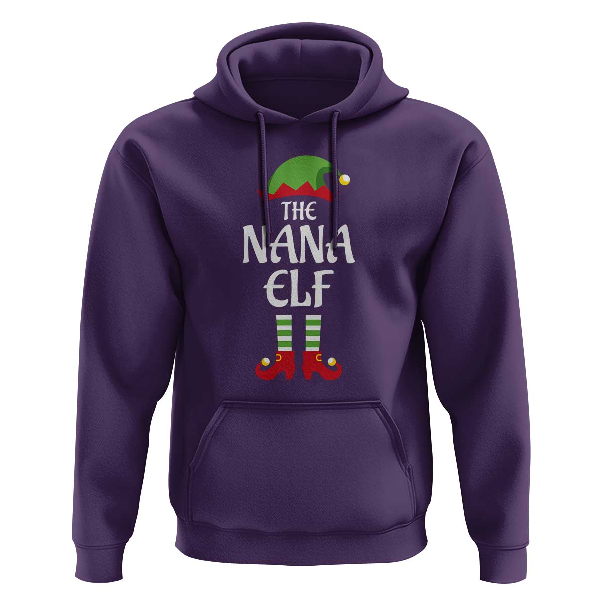 Christmas The Nana Elf Hoodie Funny Grandma Xmas Family Matching