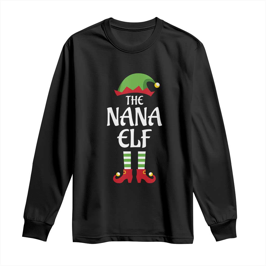 Christmas The Nana Elf Long Sleeve Shirt Funny Grandma Xmas Family Matching