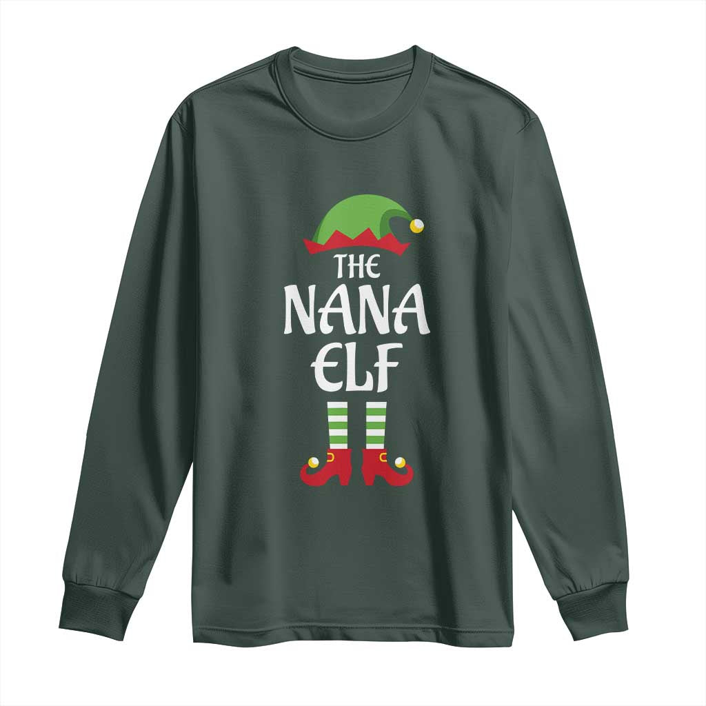 Christmas The Nana Elf Long Sleeve Shirt Funny Grandma Xmas Family Matching