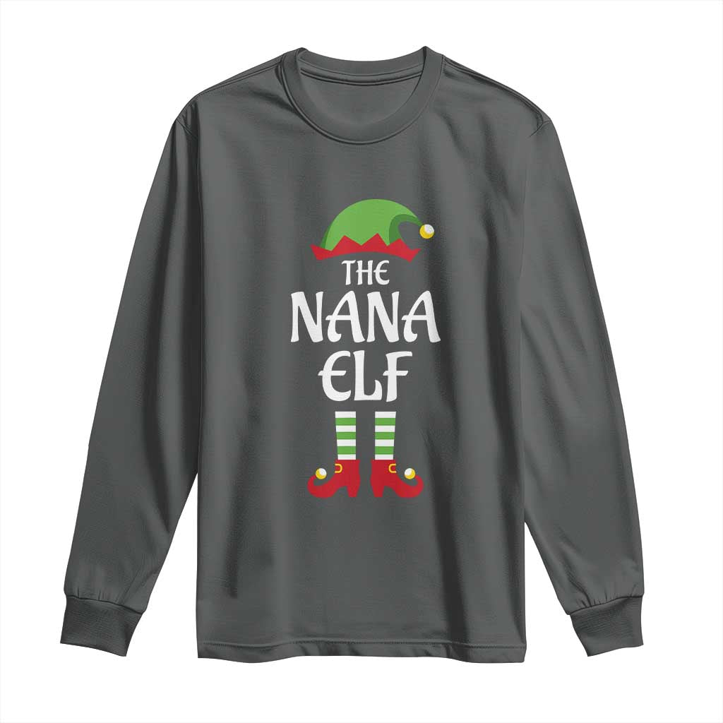 Christmas The Nana Elf Long Sleeve Shirt Funny Grandma Xmas Family Matching