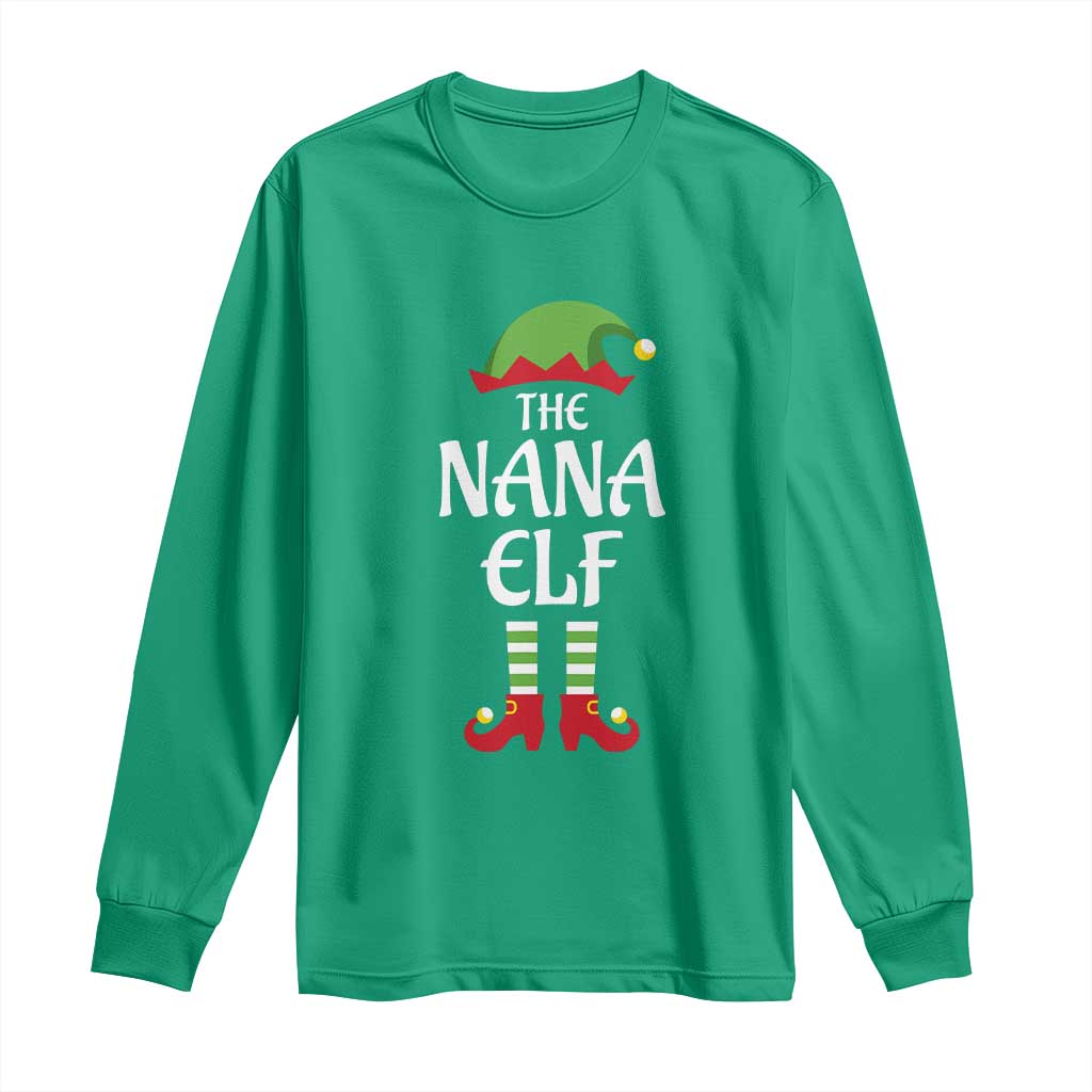 Christmas The Nana Elf Long Sleeve Shirt Funny Grandma Xmas Family Matching
