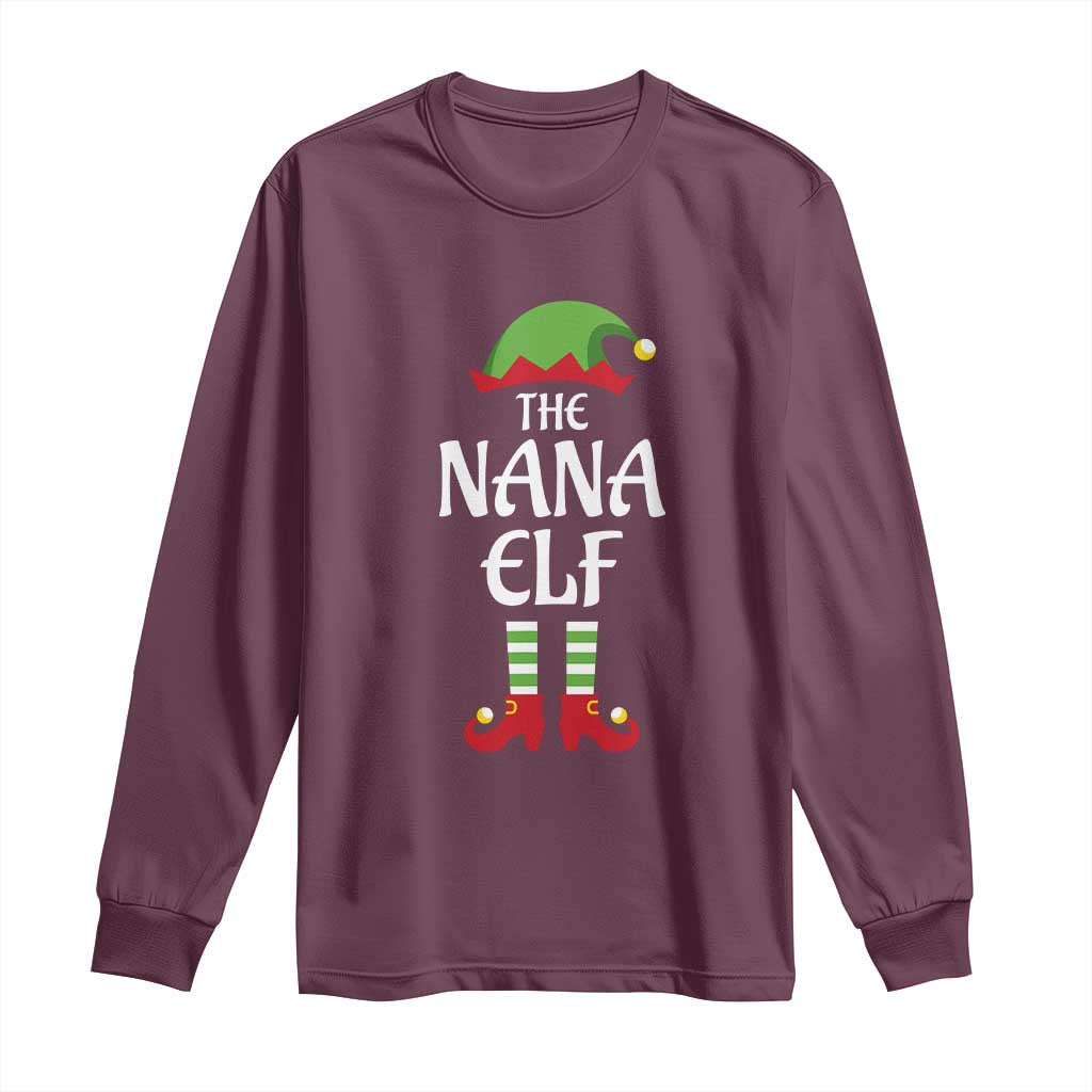 Christmas The Nana Elf Long Sleeve Shirt Funny Grandma Xmas Family Matching