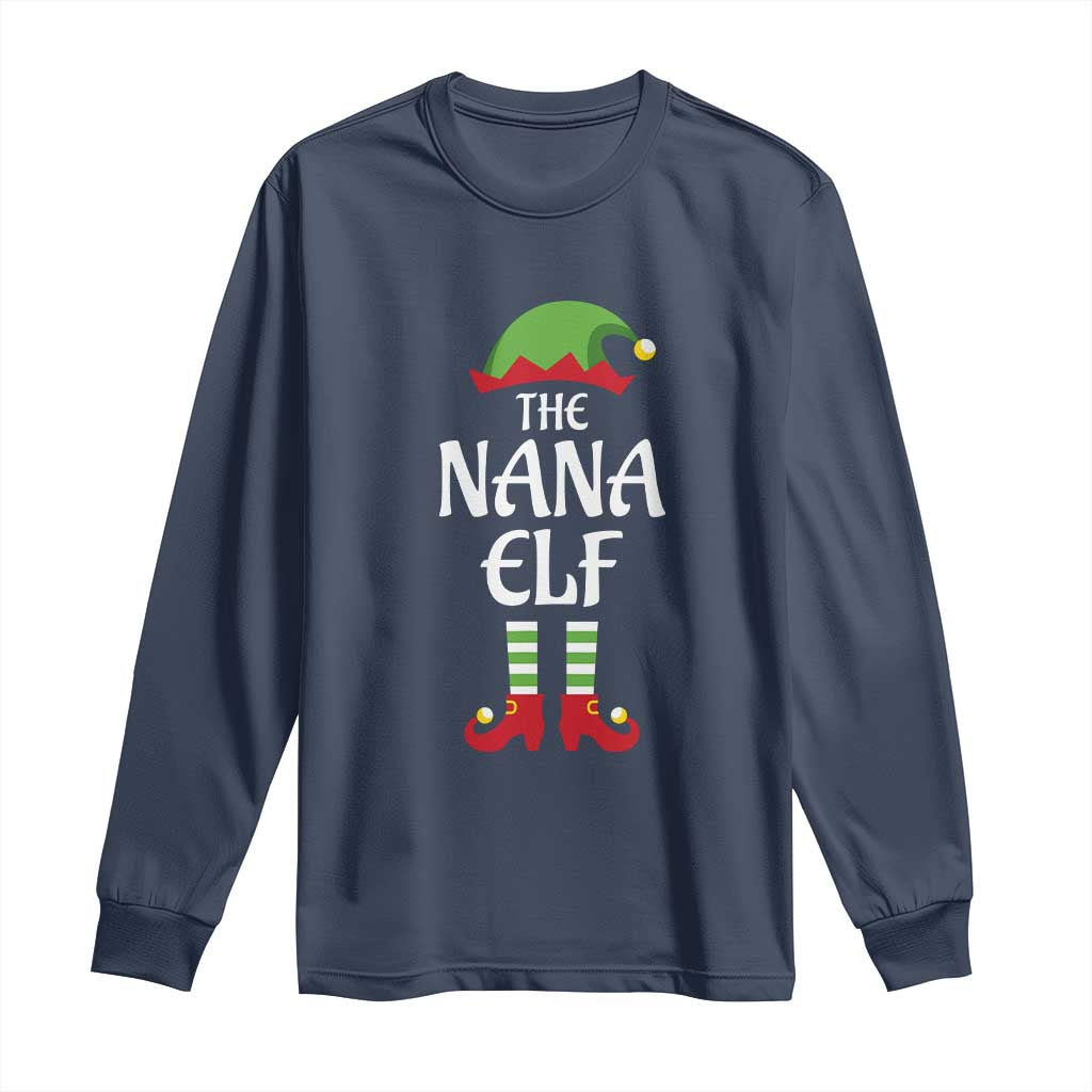 Christmas The Nana Elf Long Sleeve Shirt Funny Grandma Xmas Family Matching