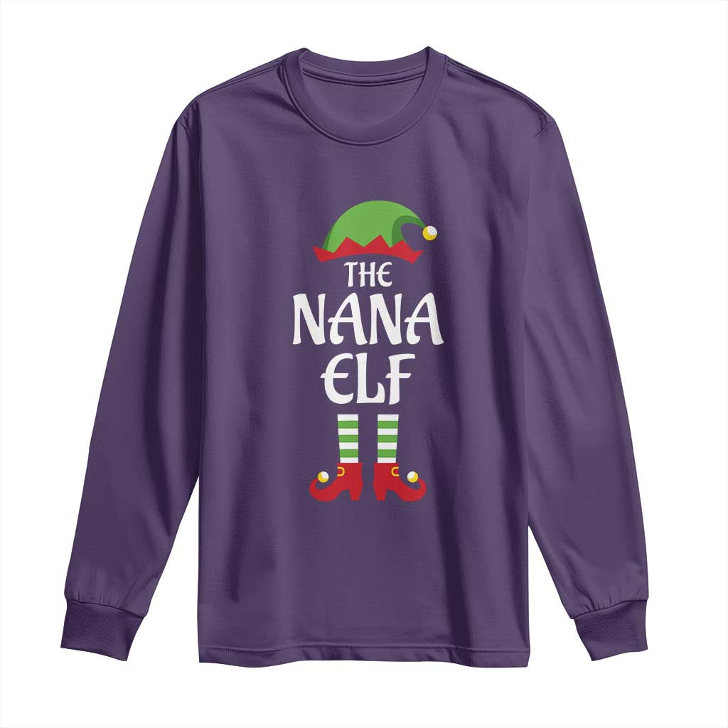 Christmas The Nana Elf Long Sleeve Shirt Funny Grandma Xmas Family Matching