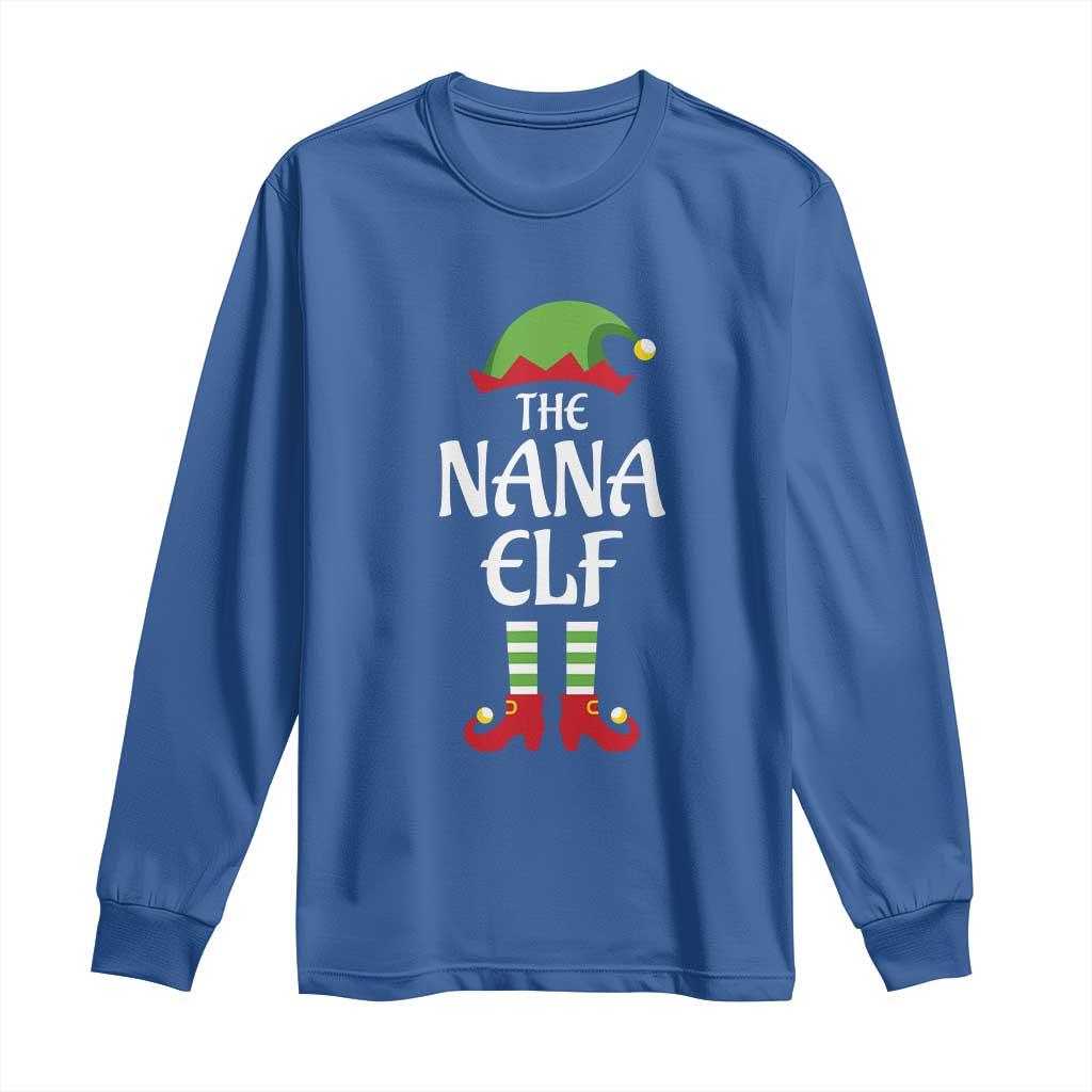 Christmas The Nana Elf Long Sleeve Shirt Funny Grandma Xmas Family Matching