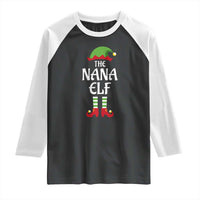 Christmas The Nana Elf Raglan Shirt Funny Grandma Xmas Family Matching