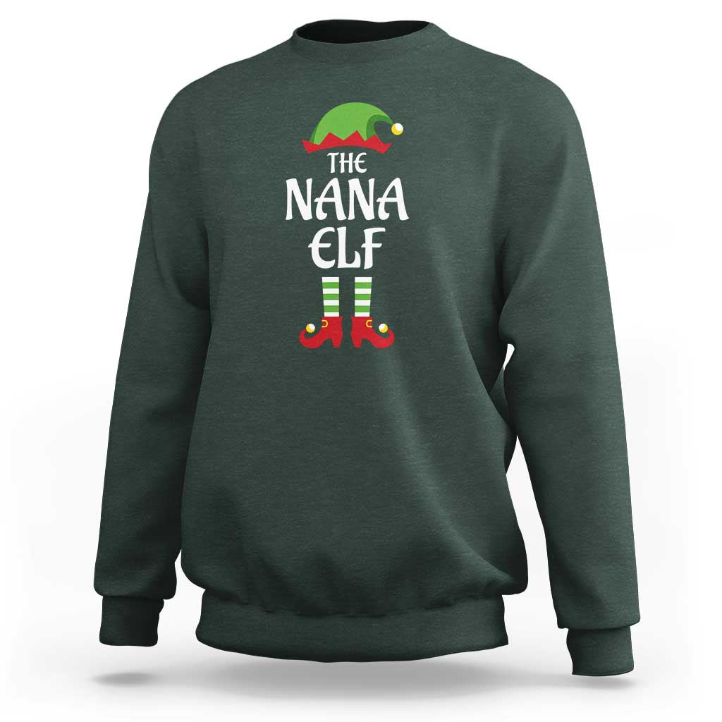 Christmas The Nana Elf Sweatshirt Funny Grandma Xmas Family Matching - Wonder Print Shop