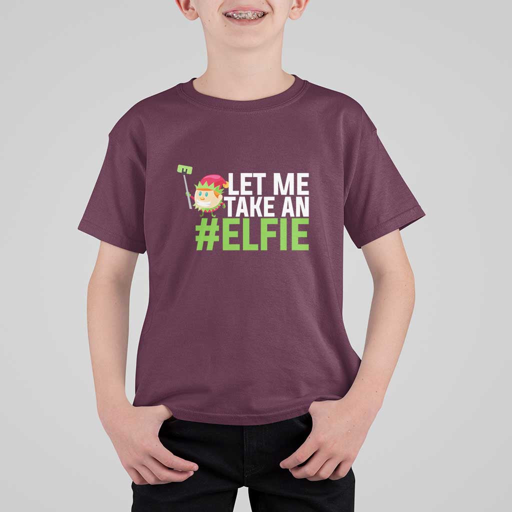 Christmas Elf T Shirt For Kid Let Me Take An Elfie - Wonder Print Shop