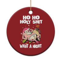 Funny Drunk Santa Christmas Ornament Ho Ho Holy Shirt What A Night - Wonder Print Shop