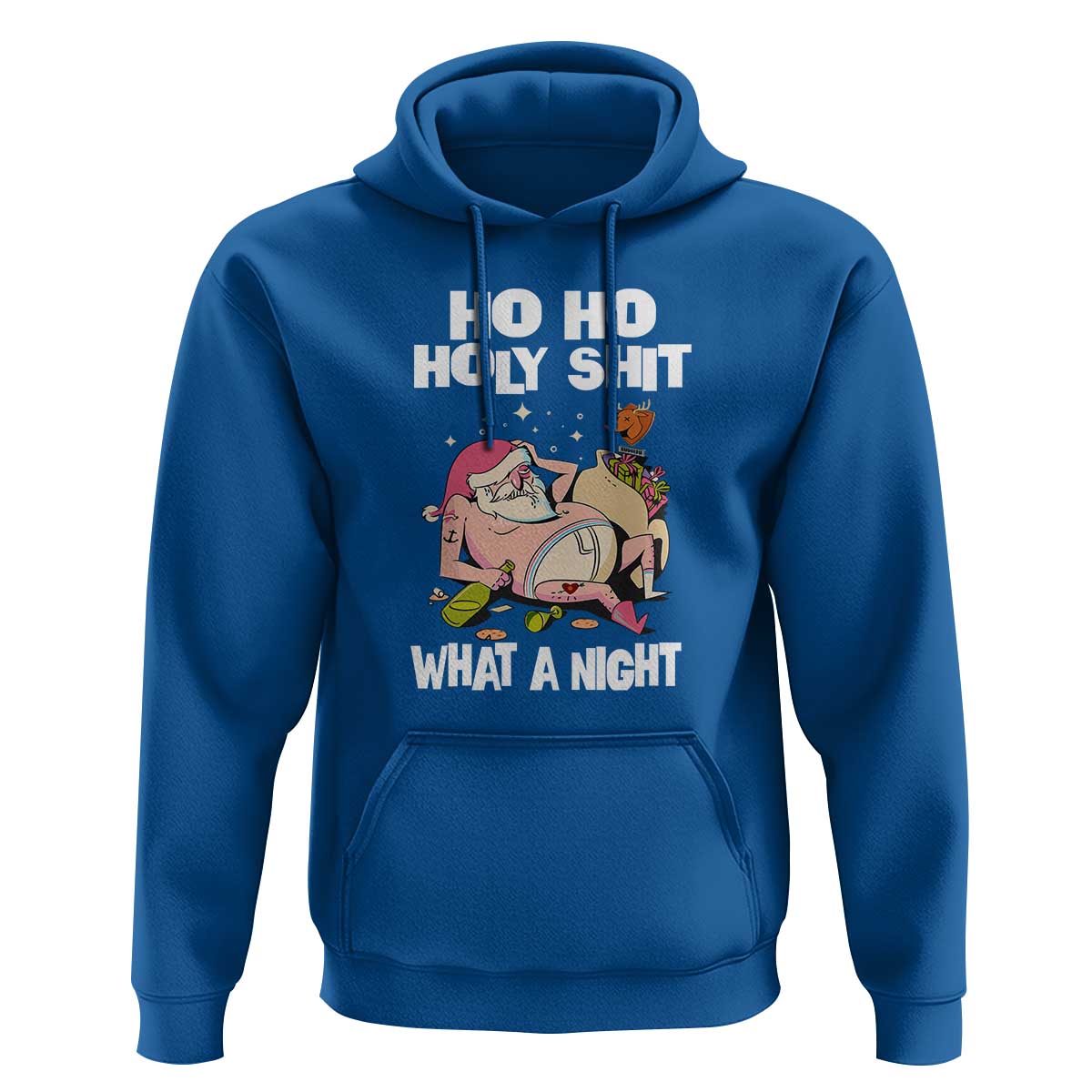 Funny Drunk Santa Hoodie Ho Ho Holy Shirt What A Night