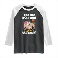 Funny Drunk Santa Raglan Shirt Ho Ho Holy Shirt What A Night