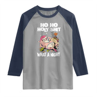 Funny Drunk Santa Raglan Shirt Ho Ho Holy Shirt What A Night