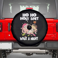 Funny Drunk Santa Spare Tire Cover Ho Ho Holy Shirt What A Night
